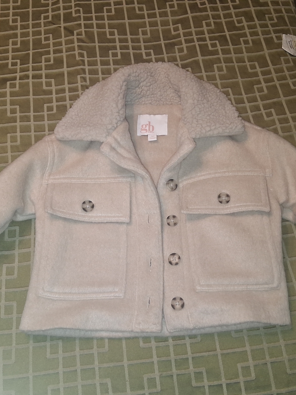 Gianni Bini Kids Cream Sherpa Collar Jacket